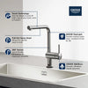 Grohe Minta Single-Handle Pull-Out Kitchen Faucet Single Spray 1.75 Gpm - Golzar Home