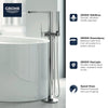 Grohe Single-Handle Freestanding Tub Faucet with 6.6 L/min (1.75 gpm) Hand Shower