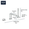 Grohe 4-Hole Single-Handle Deck Mount Roman Tub Faucet with 6.6 L/min (1.75 gpm) Hand Shower