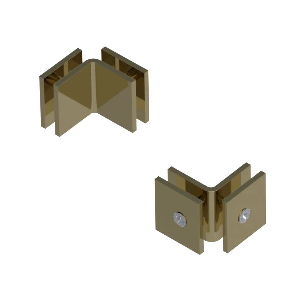 Rubinet 90 Glass to Glass Open Face Natural Brass