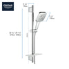 Grohe Rainshower™ Smartactive 24" Shower Slide Bar Kit - 3 Sprays, 6.6 L/Min (1.75 Gpm)