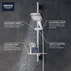 Grohe Rainshower™ Smartactive 24" Shower Slide Bar Kit - 3 Sprays, 6.6 L/Min (1.75 Gpm)