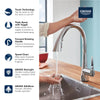 Grohe Zedra Touch Single-Handle Pull Down Kitchen Faucet Triple Spray .75 Gpm - Golzar Home