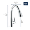 Grohe Zedra Touch Single-Handle Pull Down Kitchen Faucet Triple Spray .75 Gpm - Golzar Home