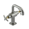Rubinet Single Hole Dual Handle Lav. Set. with Genesis spout (less drain) Satin Nickel