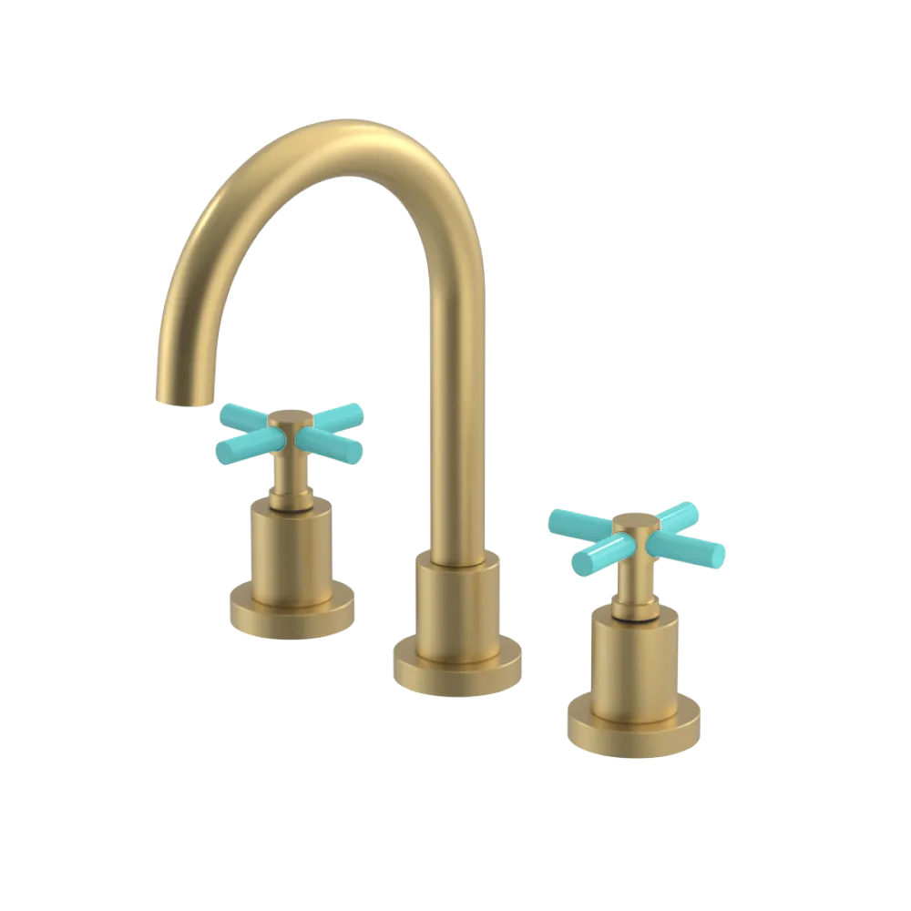 Rubinet Widespread Lav. Set. (less drain) Satin Brass