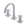 Rubinet Widespread Lav. Set. (less drain) White