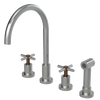 Rubinet Widespread Kitchen Set with LaSalle Spout with Hand Spray Satin Nickel