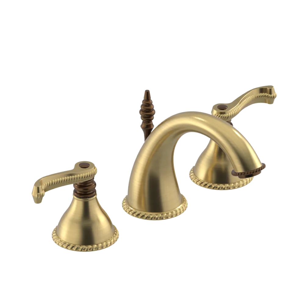 Rubinet Widespread Lav. Set. (less drain) Satin Brass