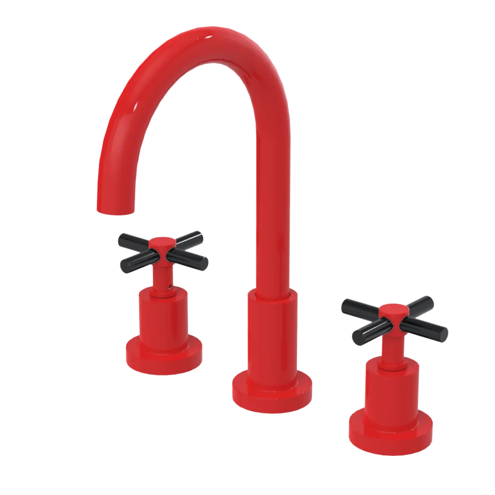 Rubinet Widespread Kitchen Set with LaSalle Spout Red