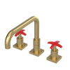 Rubinet Widespread Kitchen Set with Genesis Spout Satin Gold