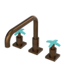 Rubinet Widespread Kitchen Set with Genesis Spout Tuscan Brass