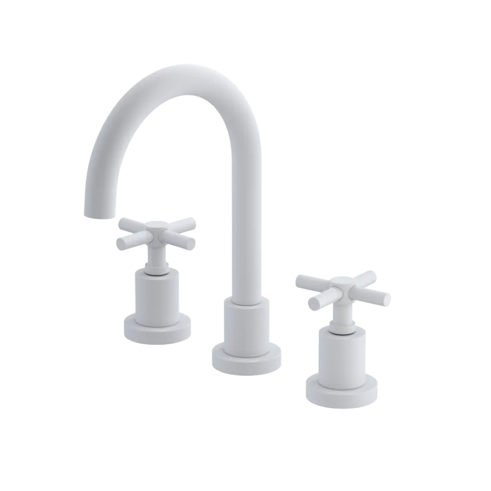 Rubinet Widespread Lav. Set. (less drain) Matt White
