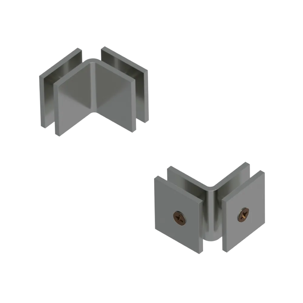 Rubinet 90 Glass to Glass Open Face Satin Nickel