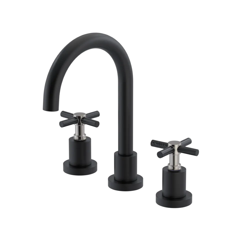 Rubinet Widespread Lav. Set. (less drain) Matt Black