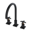 Rubinet Widespread Kitchen Set Matt Black