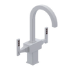 Rubinet Single Hole Dual Handle Lav. Set. (less drain) Matt White