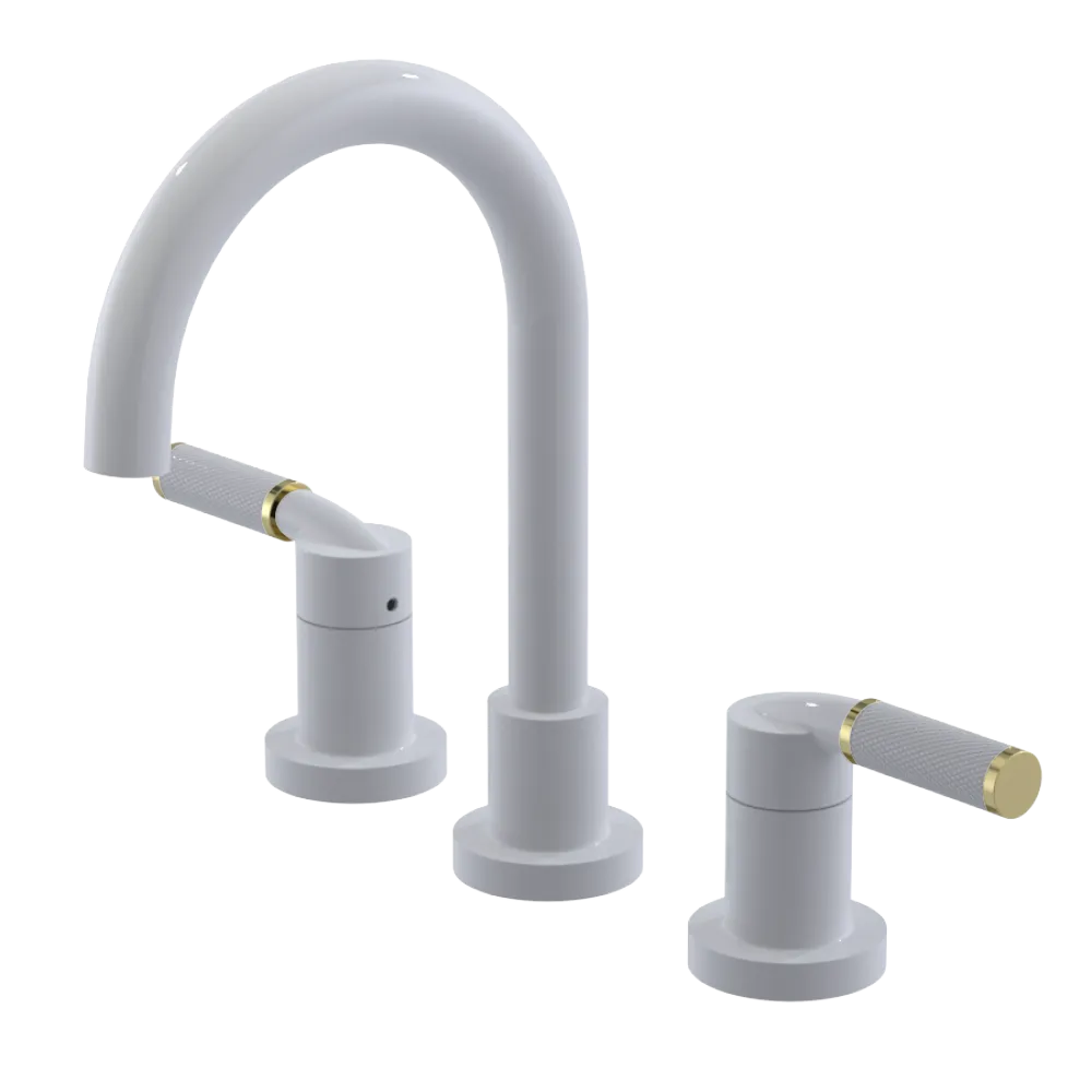 Rubinet Widespread Lav. Set. (less drain) White