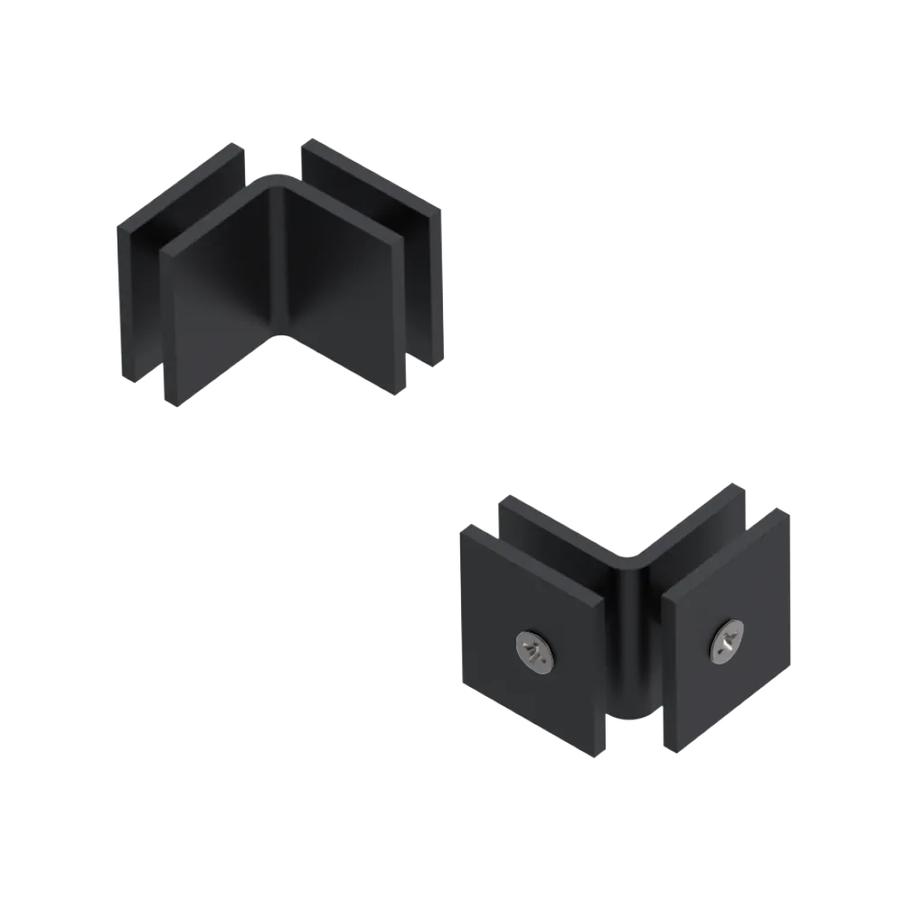 Rubinet 90 Glass to Glass Open Face Matt Black