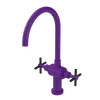 Rubinet Two Handle Single Hole Kitchen Set with LaSalle Spout Purple Haze