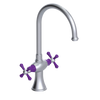 Rubinet Two Handle Single Hole Kitchen Set Satin Chrome