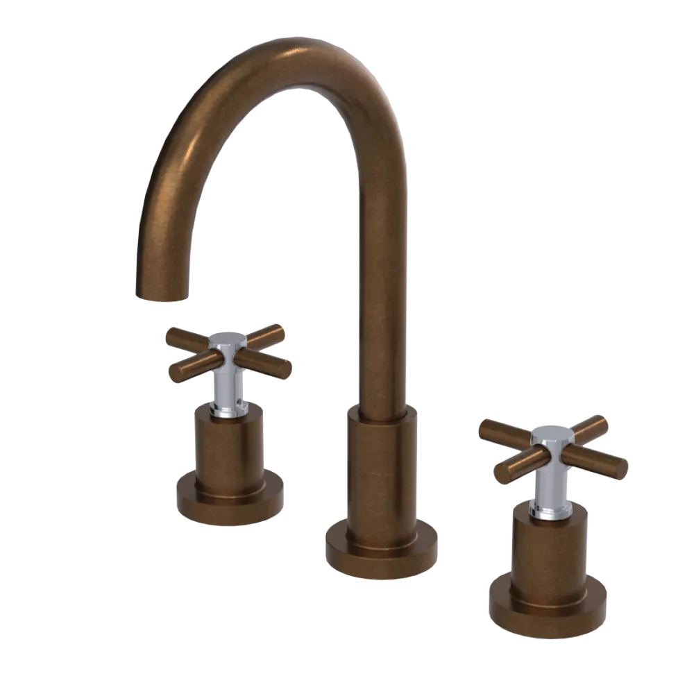 Rubinet Widespread Kitchen Set with LaSalle Spout Tuscan Brass