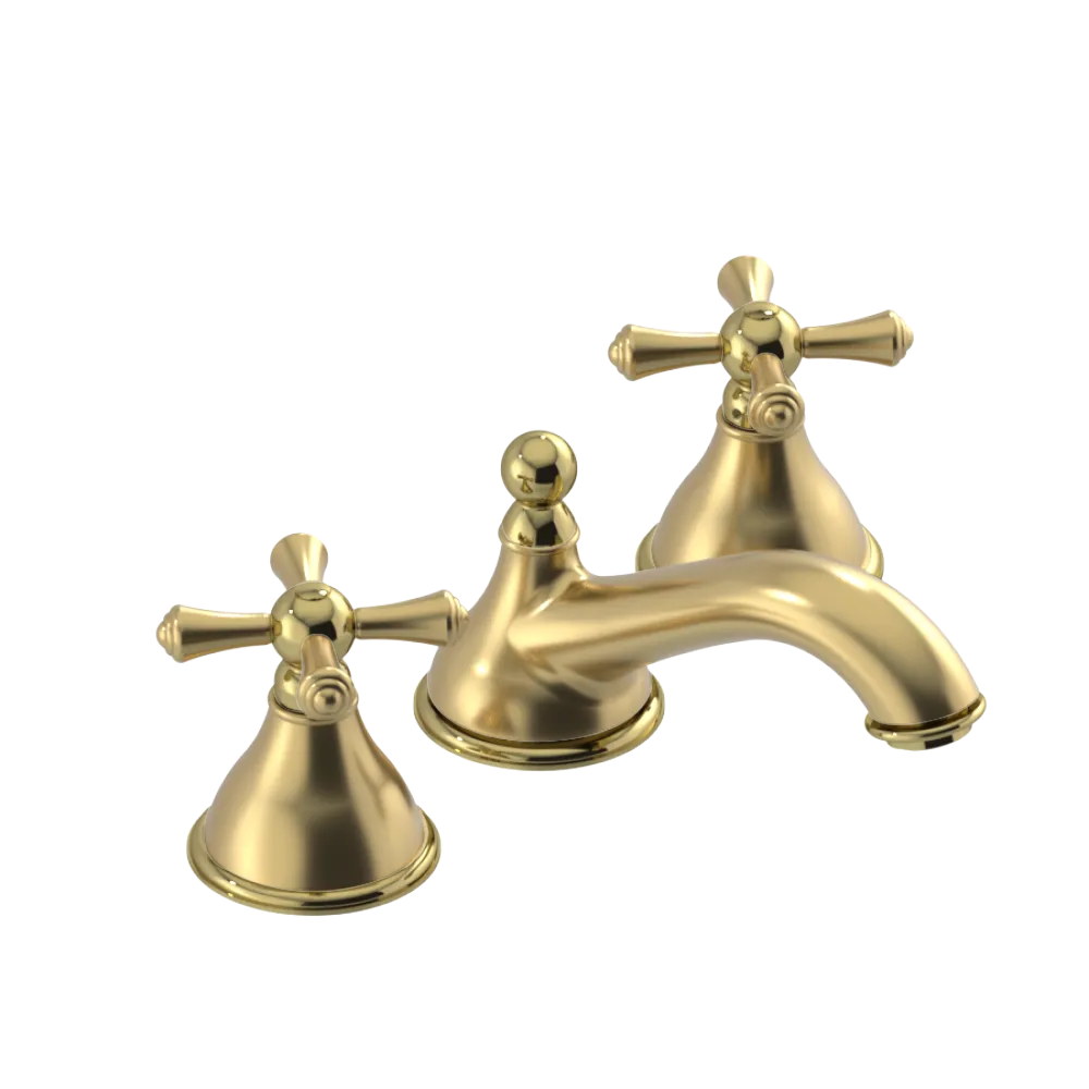 Rubinet Widespread Lav. Set. (less drain) Satin Brass