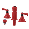 Rubinet Bidet Fitting with Spray, Diverter, and Vacum Breaker (Less Drain) Red