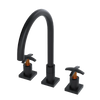 Rubinet Widespread Kitchen Set Matt Black