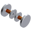 Rubinet Shower Door Knob (set) Satin Chrome