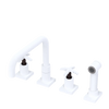 Rubinet Widespread Kitchen Set with Genesis Spout with Hand Spray Matt White