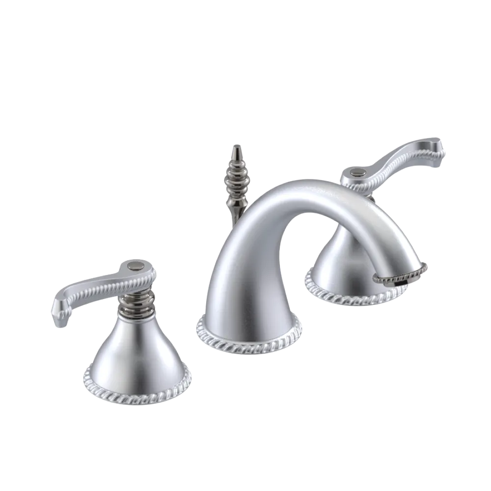 Rubinet Widespread Lav. Set. (less drain) Satin Chrome