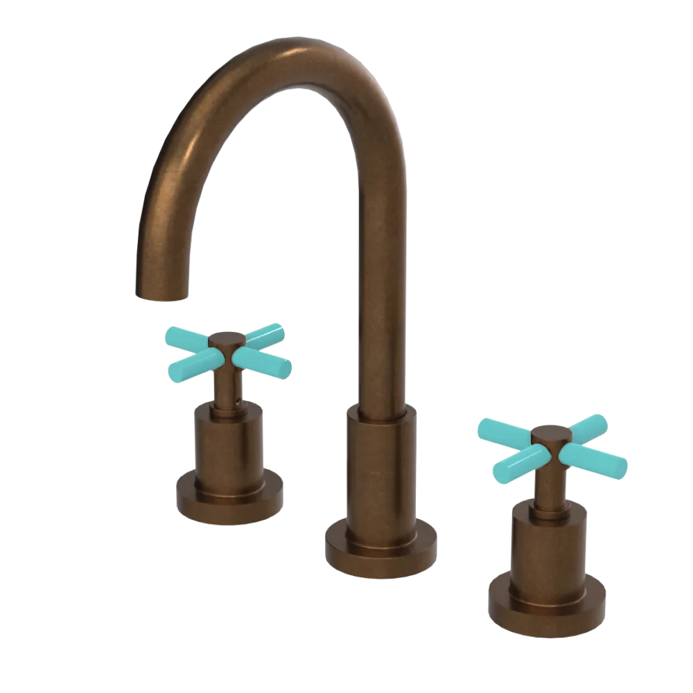 Rubinet Widespread Kitchen Set with LaSalle Spout Tuscan Brass