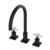 Rubinet Widespread Kitchen Set Matt Black