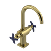 Rubinet Single Hole Dual Handle Lav. Set. (less drain) Natural Brass