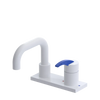 Rubinet 4" Centre Single Control Lav. Set. with Genesis spout (less drain) White