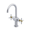 Rubinet Single Hole Dual Handle Lav. Set with LaSalle Spout (less drain) Satin Chrome