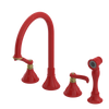 Rubinet Widespread Kitchen Set with Hand Spray Red