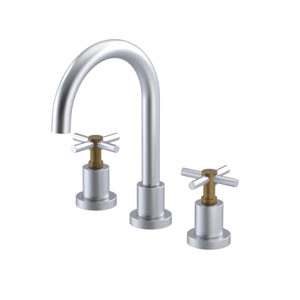 Rubinet Widespread Lav. Set. (less drain) Satin Chrome