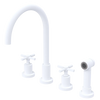 Rubinet Widespread Kitchen Set with LaSalle Spout with Hand Spray Matt White