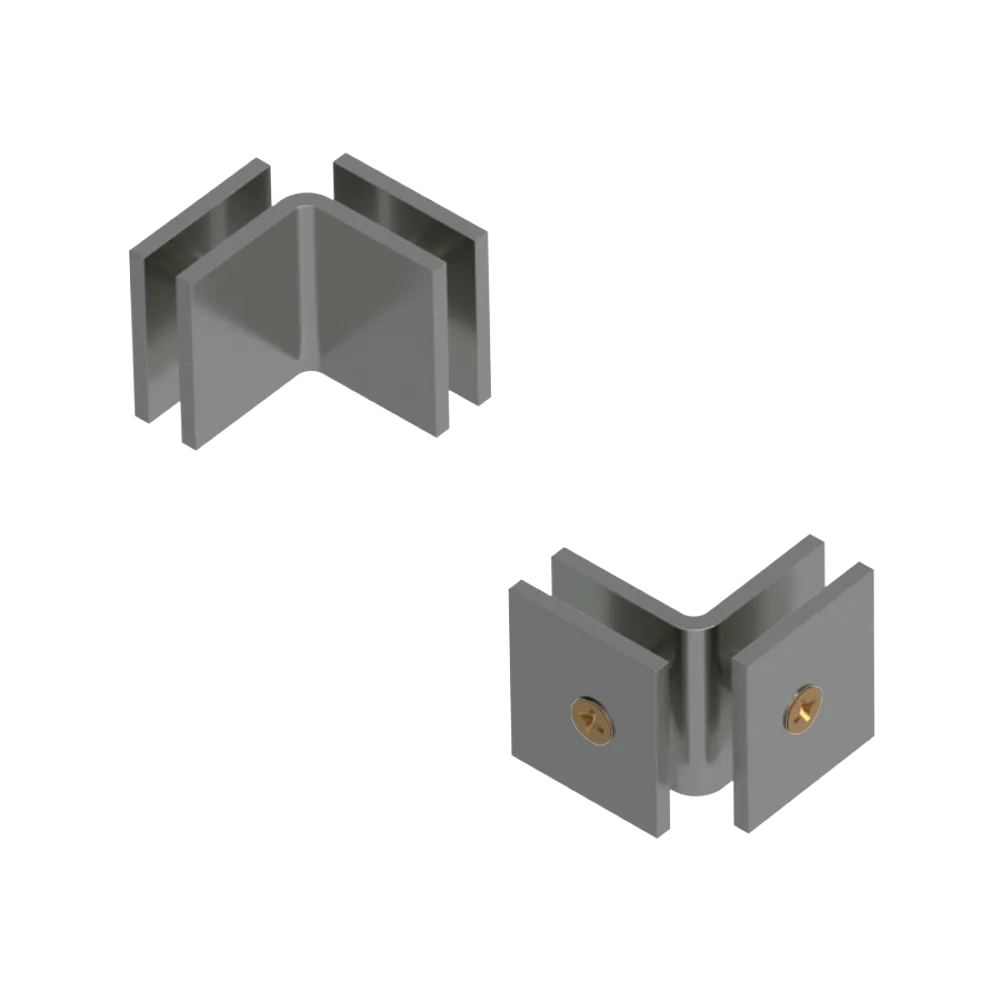 Rubinet 90 Glass to Glass Open Face Satin Nickel