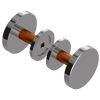 Rubinet Shower Door Knob (set) Polished Nickel