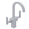 Rubinet Single Hole Dual Handle Lav. Set. (less drain) Matt White
