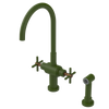 Rubinet Two Handle Single Hole Kitchen Set with LaSalle Spout with Hand Spray Green Envy