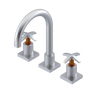 Rubinet Widespread Lav. Set. (less drain) Satin Chrome