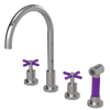 Rubinet Widespread Kitchen Set with LaSalle Spout with Hand Spray Polished Nickel