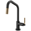 Brizo Smarttouch Pull Down Kitchen Faucet With Angled Spout And Knurled Handle