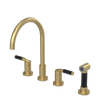 Rubinet Widespread Kitchen Set with Hand Spray Satin Brass