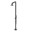 Rubinet Pressure Balance Outdoor Shower with Hand Held Shower & 10" Shower Head - 304 Stainless Steel Black
