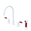Rubinet Widespread Kitchen Set with Hand Spray White